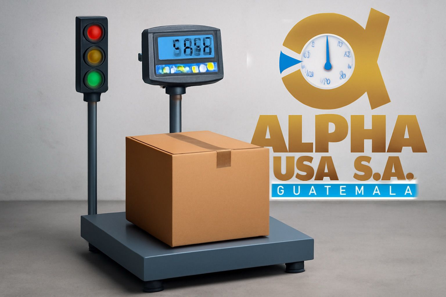 Plataforma de pesaje con semáforo indicador